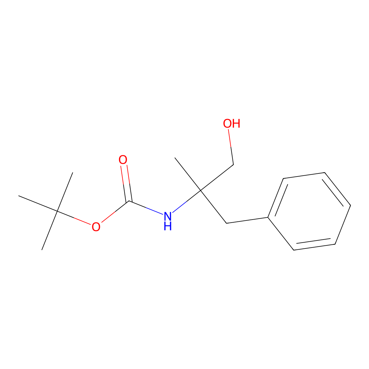 tert-butyl N-(2-benzyl-1-hydroxypropan-2-yl)carbamate molecular structure, CAS 853303-79-4