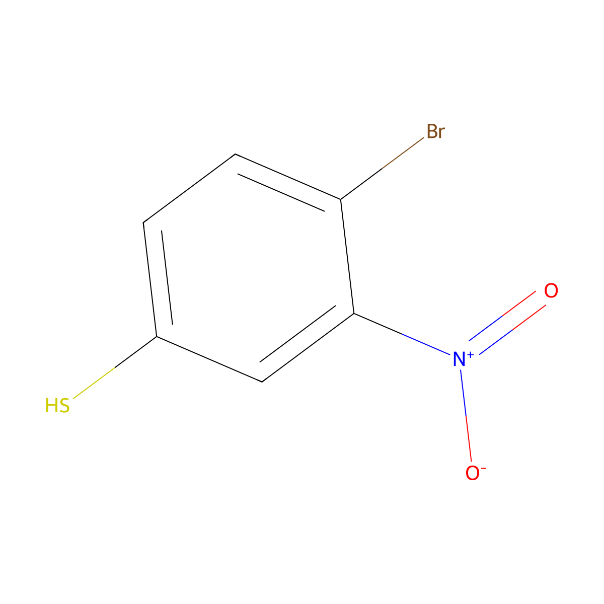 4-Bromo-3-nitrobenzenethiol molecular structure, CAS 853308-07-3