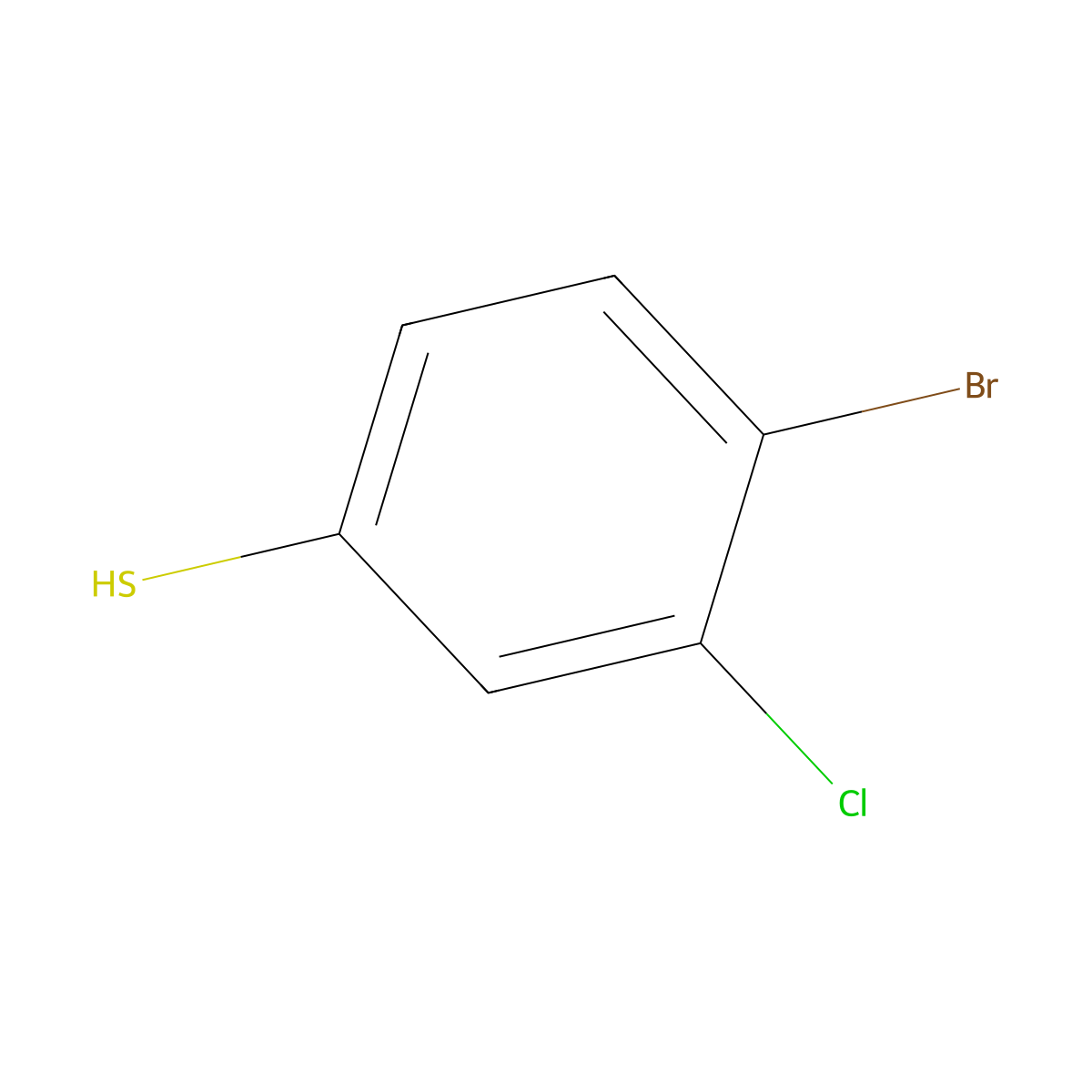 4-Bromo-3-chlorobenzenethiol molecular structure, CAS 853308-08-4