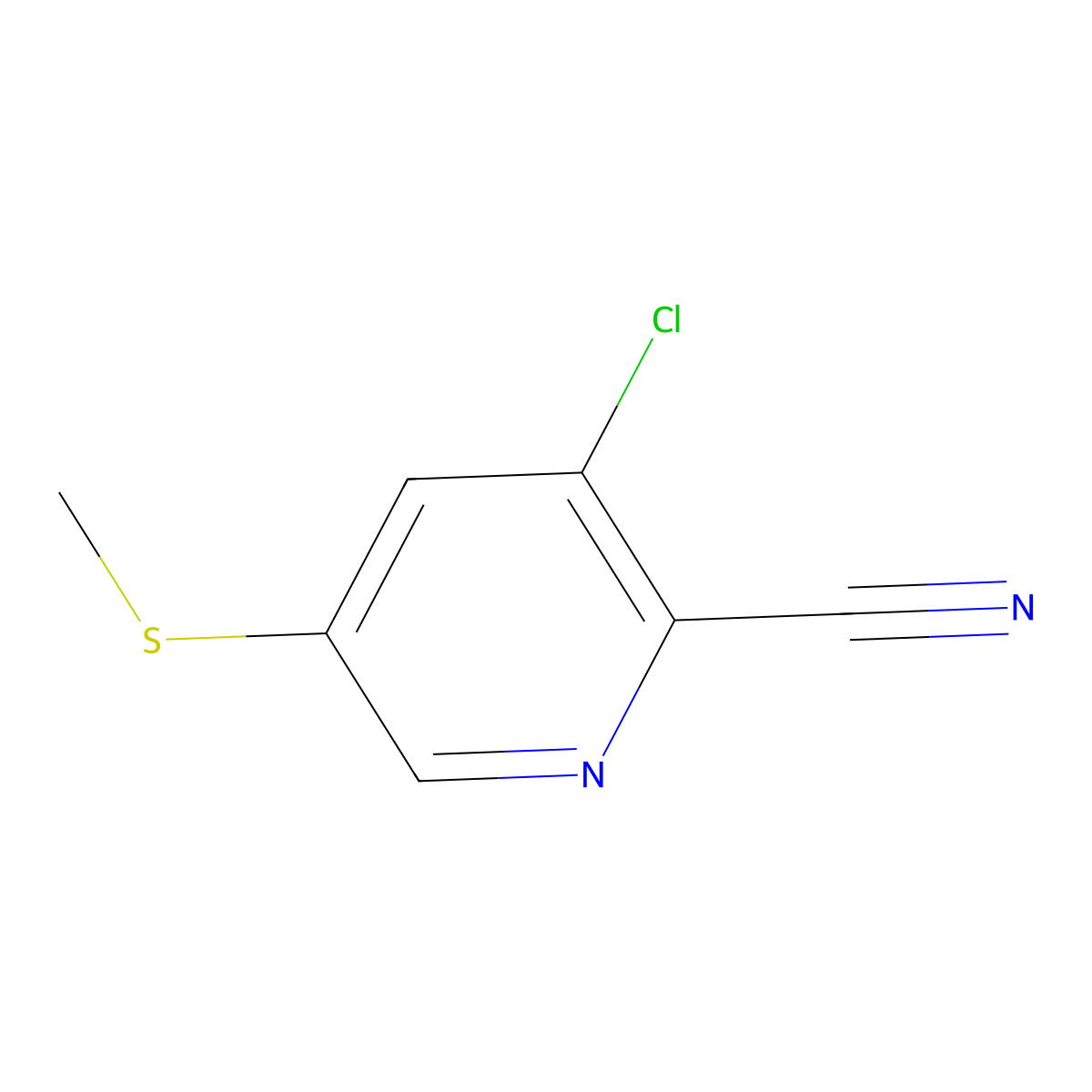 3-Chloro-5-(methylthio)-2-pyridinecarbonitrile molecular structure, CAS 85331-34-6