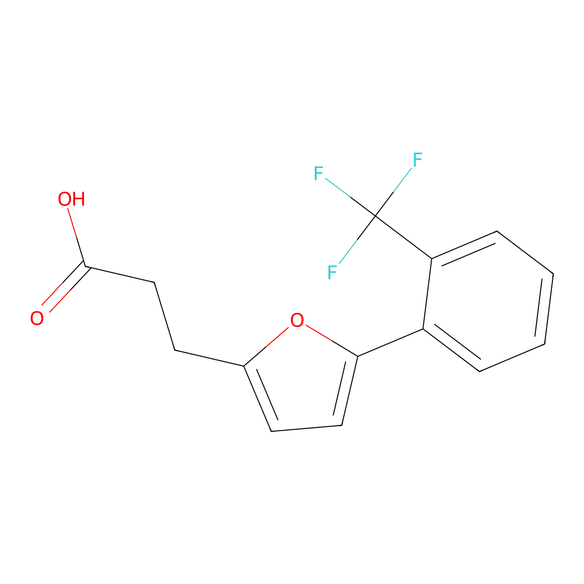 3-(5-(2-(Trifluoromethyl)phenyl)furan-2-yl)propionic acid molecular structure, CAS 853310-21-1
