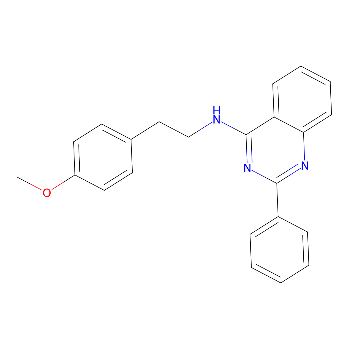 N-(2-(4-Methoxyphenyl)ethyl)-2-phenyl-4-quinazolinamine molecular structure, CAS 853310-75-5
