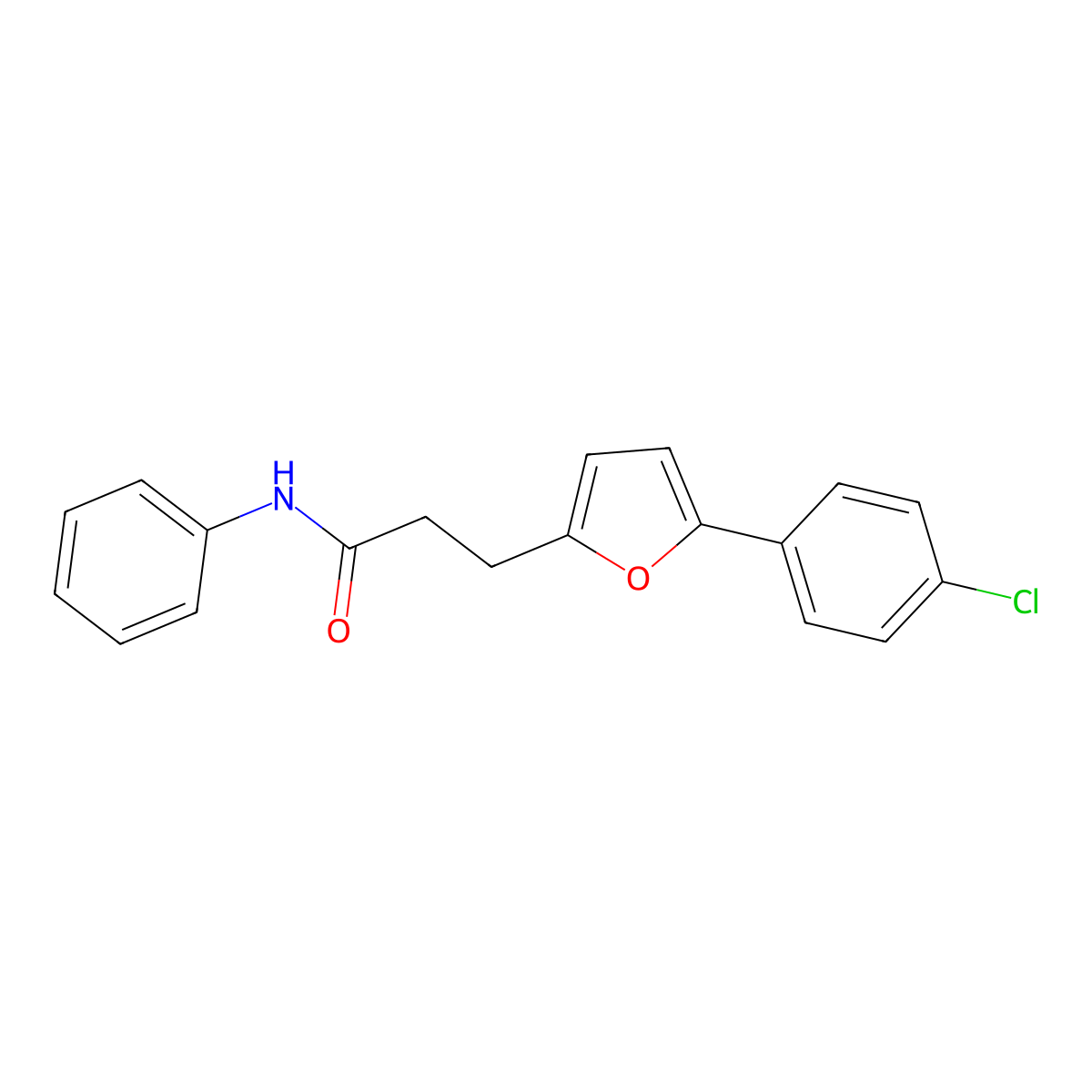 3-(5-(4-Chlorophenyl)-2-furyl)-N-phenylpropanamide molecular structure, CAS 853311-43-0
