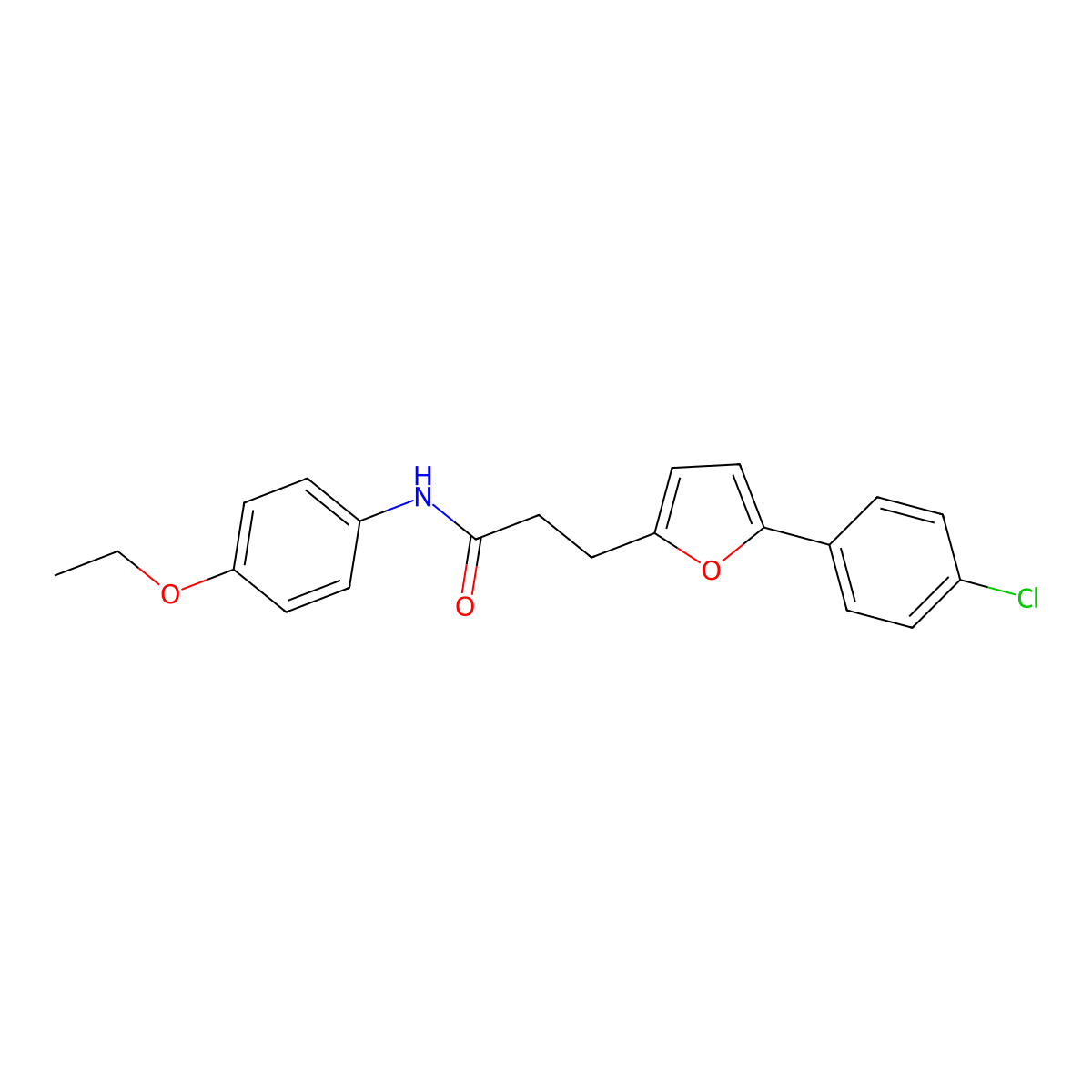 3-(5-(4-Chlorophenyl)-2-furyl)-N-(4-ethoxyphenyl)propanamide molecular structure, CAS 853311-53-2