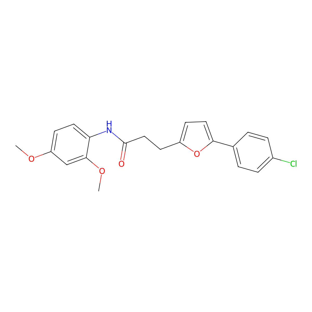 3-(5-(4-Chlorophenyl)-2-furyl)-N-(2,4-dimethoxyphenyl)propanamide molecular structure, CAS 853311-55-4