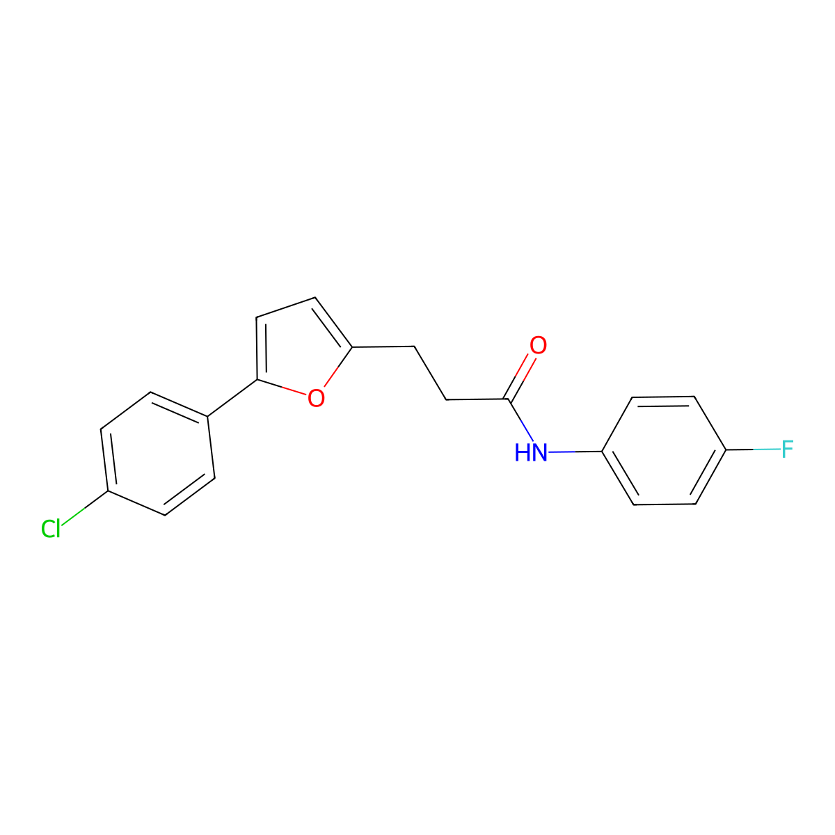 3-(5-(4-Chlorophenyl)-2-furyl)-N-(4-fluorophenyl)propanamide molecular structure, CAS 853311-61-2