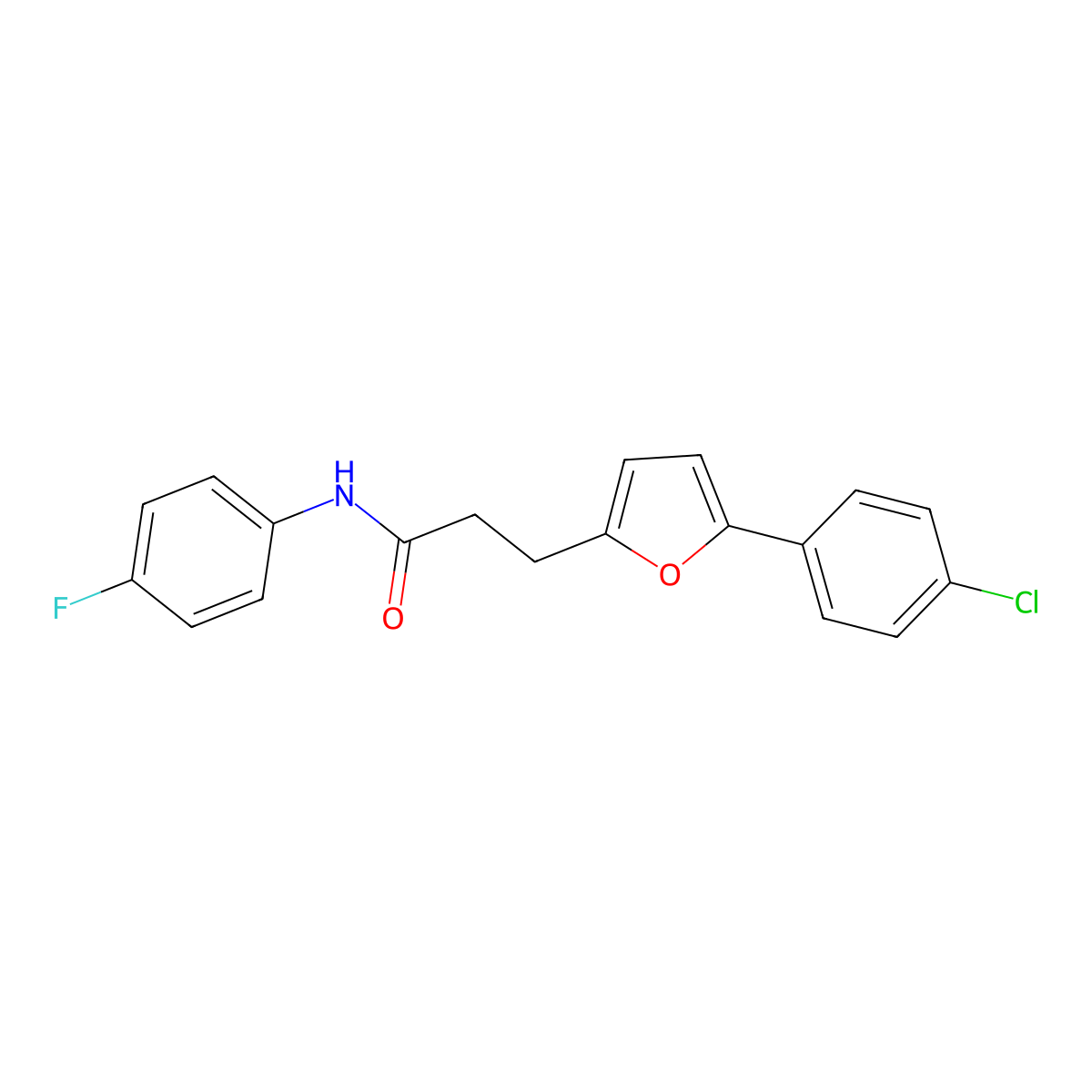 3-(5-(4-Chlorophenyl)-2-furyl)-N-(4-fluorophenyl)propanamide molecular structure, CAS 853311-61-2