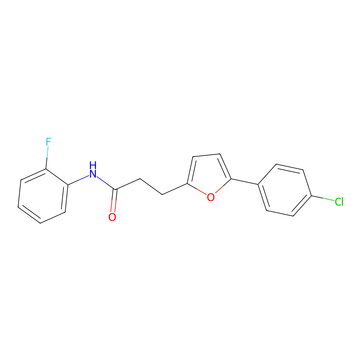 3-(5-(4-Chlorophenyl)-2-furyl)-N-(2-fluorophenyl)propanamide molecular structure, CAS 853311-67-8