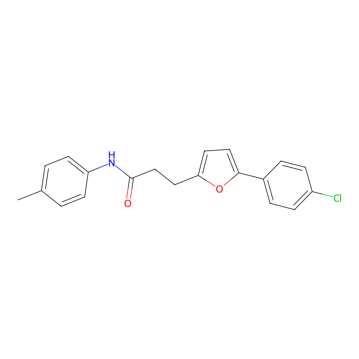 3-(5-(4-Chlorophenyl)-2-furyl)-N-(4-methylphenyl)propanamide molecular structure, CAS 853311-77-0