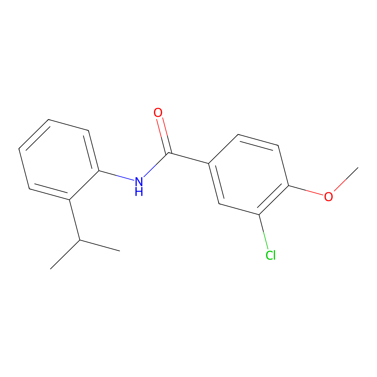 3-Chloro-N-(2-isopropylphenyl)-4-methoxybenzamide molecular structure, CAS 853311-91-8