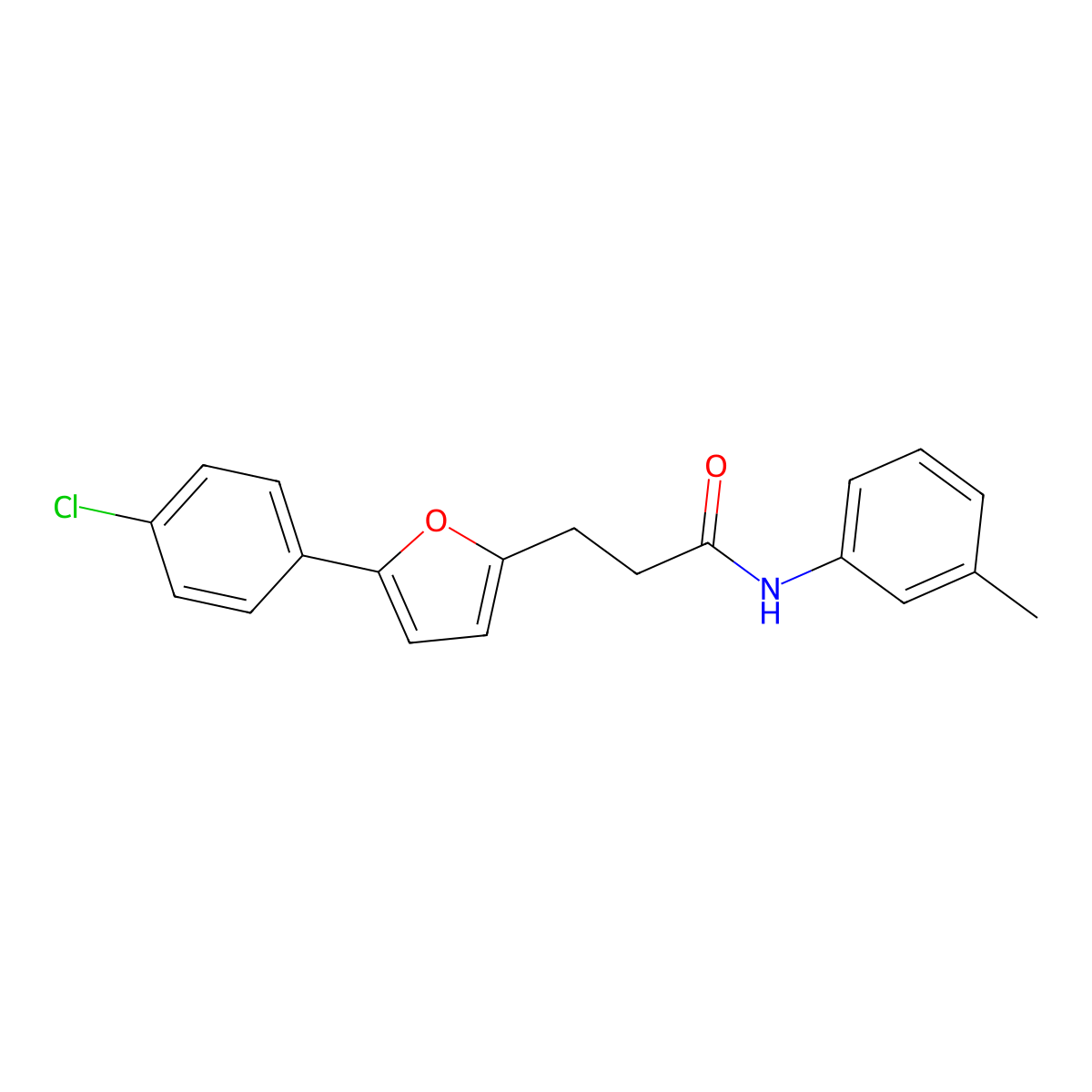 3-(5-(4-Chlorophenyl)-2-furyl)-N-(3-methylphenyl)propanamide molecular structure, CAS 853311-95-2