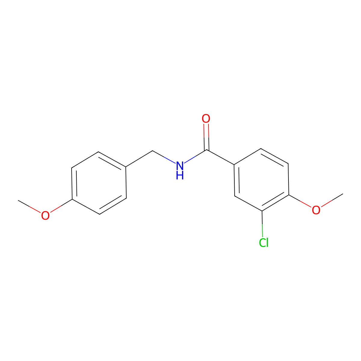 3-Chloro-4-methoxy-N-(4-methoxybenzyl)benzamide molecular structure, CAS 853312-41-1