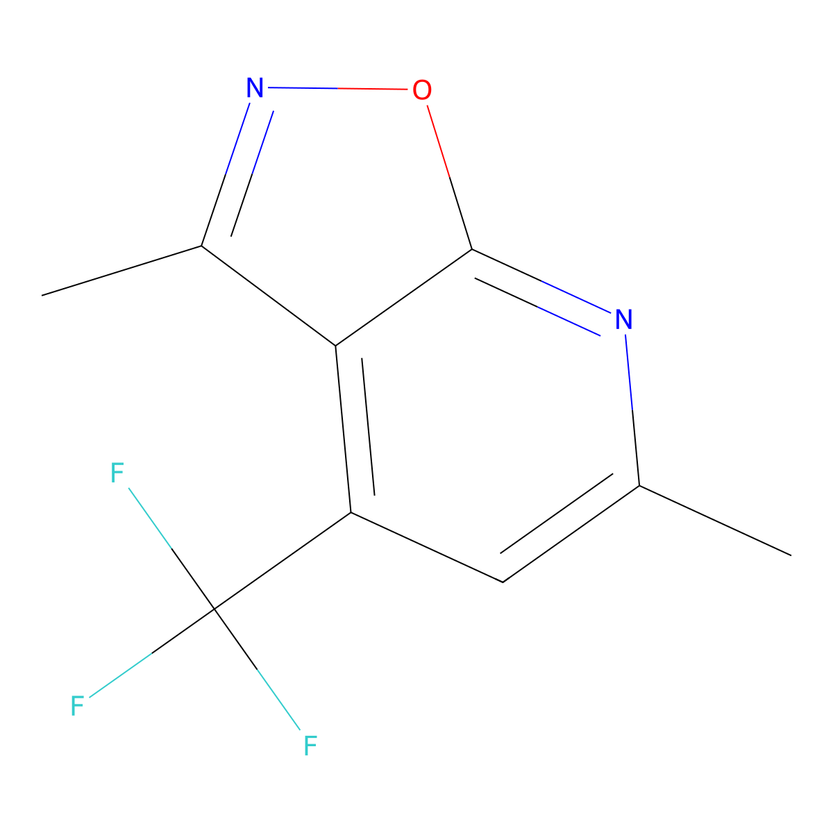 3,6-Dimethyl-4-(trifluoromethyl)isoxazolo(5,4-B)pyridine molecular structure, CAS 853312-91-1