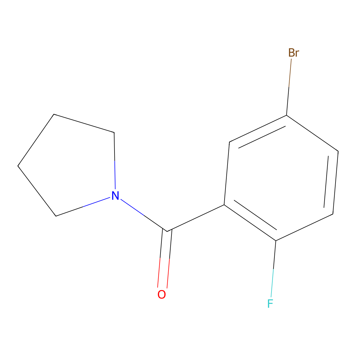 1-(5-Bromo-2-fluorobenzoyl)pyrrolidine molecular structure, CAS 853313-27-6