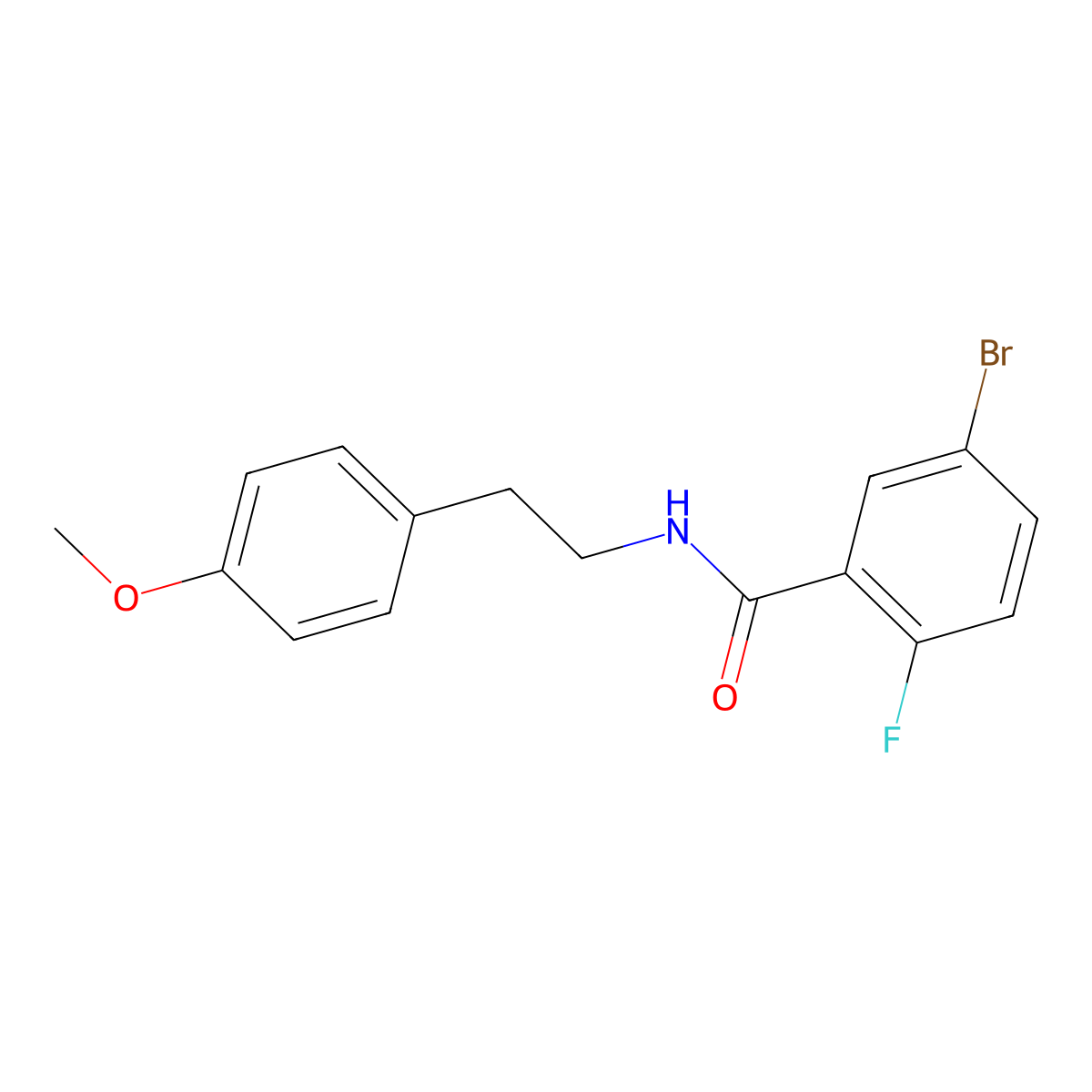 5-Bromo-2-fluoro-N-(2-(4-methoxyphenyl)ethyl)benzamide molecular structure, CAS 853313-30-1