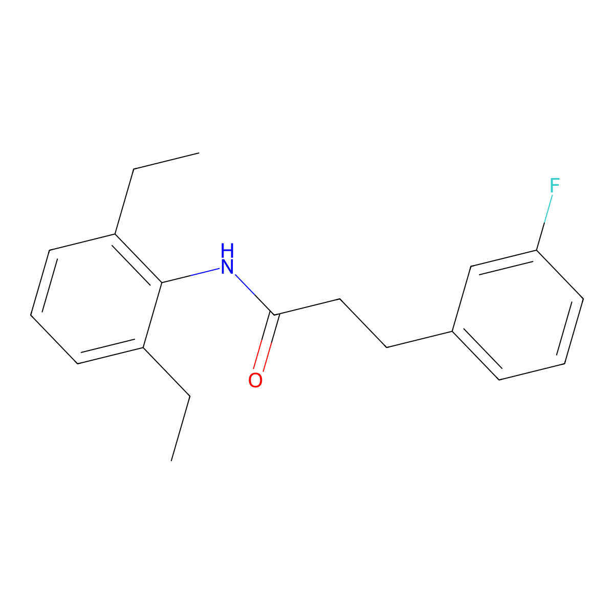 N-(2,6-Diethylphenyl)-3-(3-fluorophenyl)propanamide molecular structure, CAS 853313-45-8