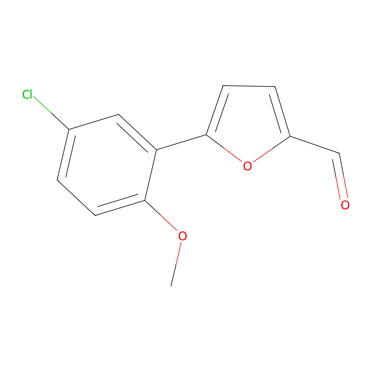 5-(5-Chloro-2-methoxyphenyl)-2-furaldehyde molecular structure, CAS 853314-04-2