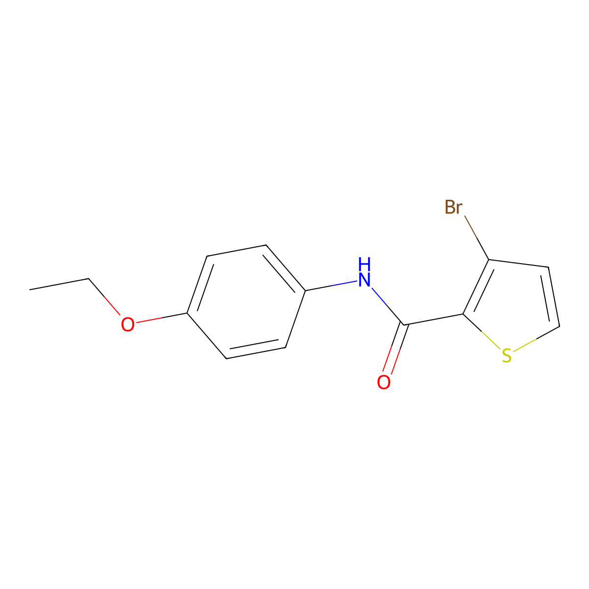 3-Bromo-N-(4-ethoxyphenyl)-2-thiophenecarboxamide molecular structure, CAS 853314-34-8