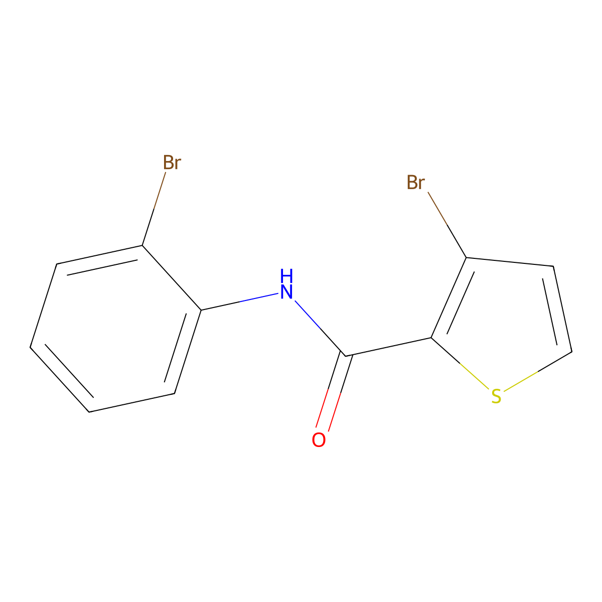 3-Bromo-N-(2-bromophenyl)-2-thiophenecarboxamide molecular structure, CAS 853314-46-2