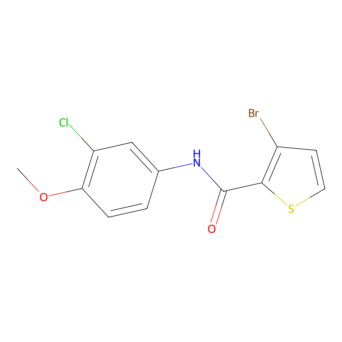 3-Bromo-N-(3-chloro-4-methoxyphenyl)-2-thiophenecarboxamide molecular structure, CAS 853314-54-2