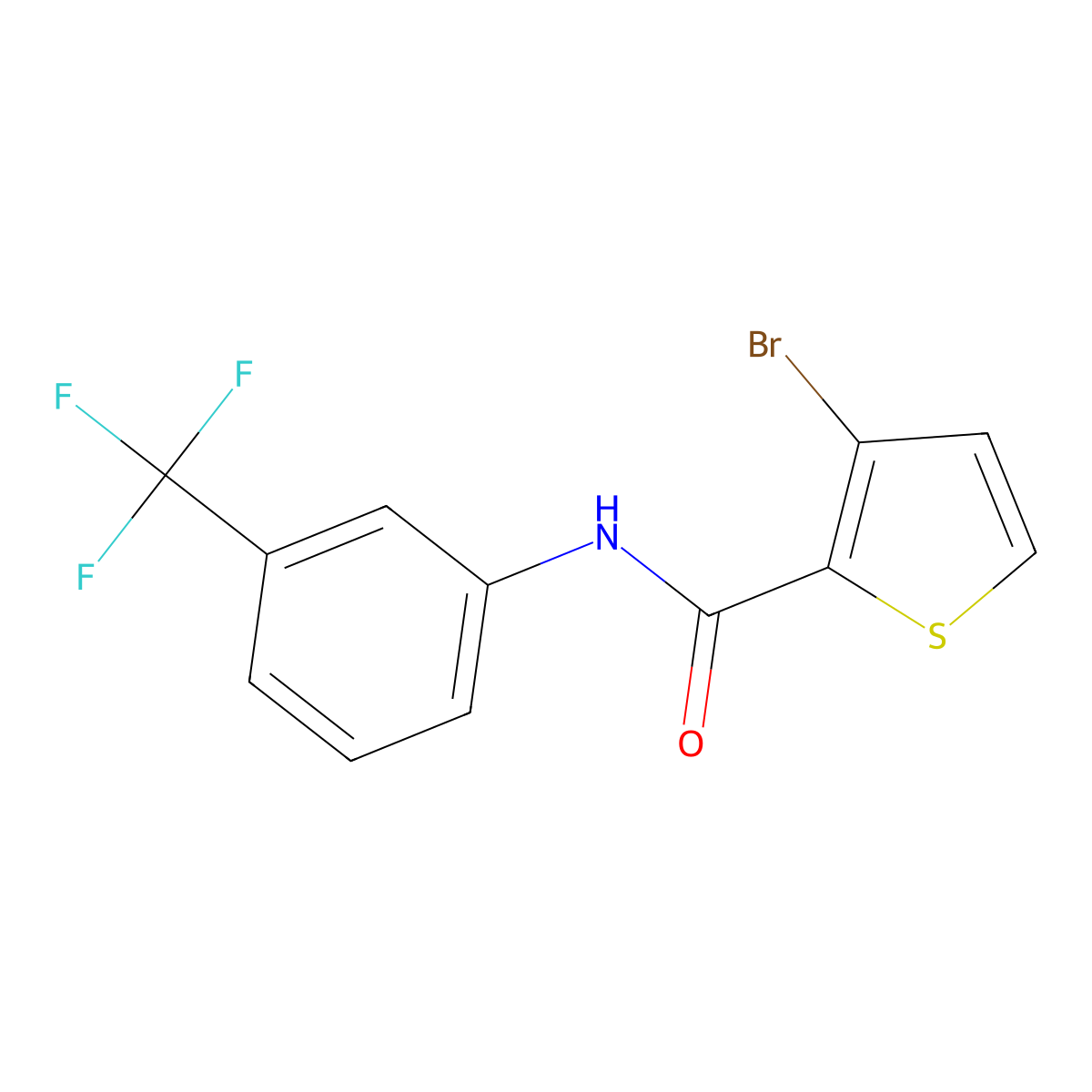 3-Bromo-N-(3-(trifluoromethyl)phenyl)-2-thiophenecarboxamide molecular structure, CAS 853314-60-0