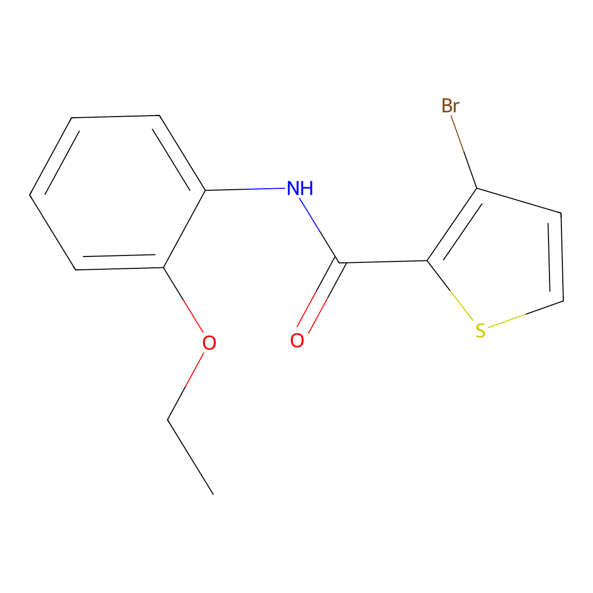 3-Bromo-N-(2-ethoxyphenyl)-2-thiophenecarboxamide molecular structure, CAS 853314-62-2