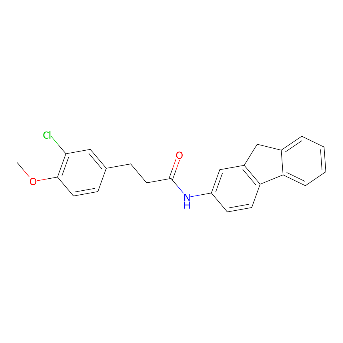 3-(3-Chloro-4-methoxyphenyl)-N-(9H-fluoren-2-YL)propanamide molecular structure, CAS 853315-02-3
