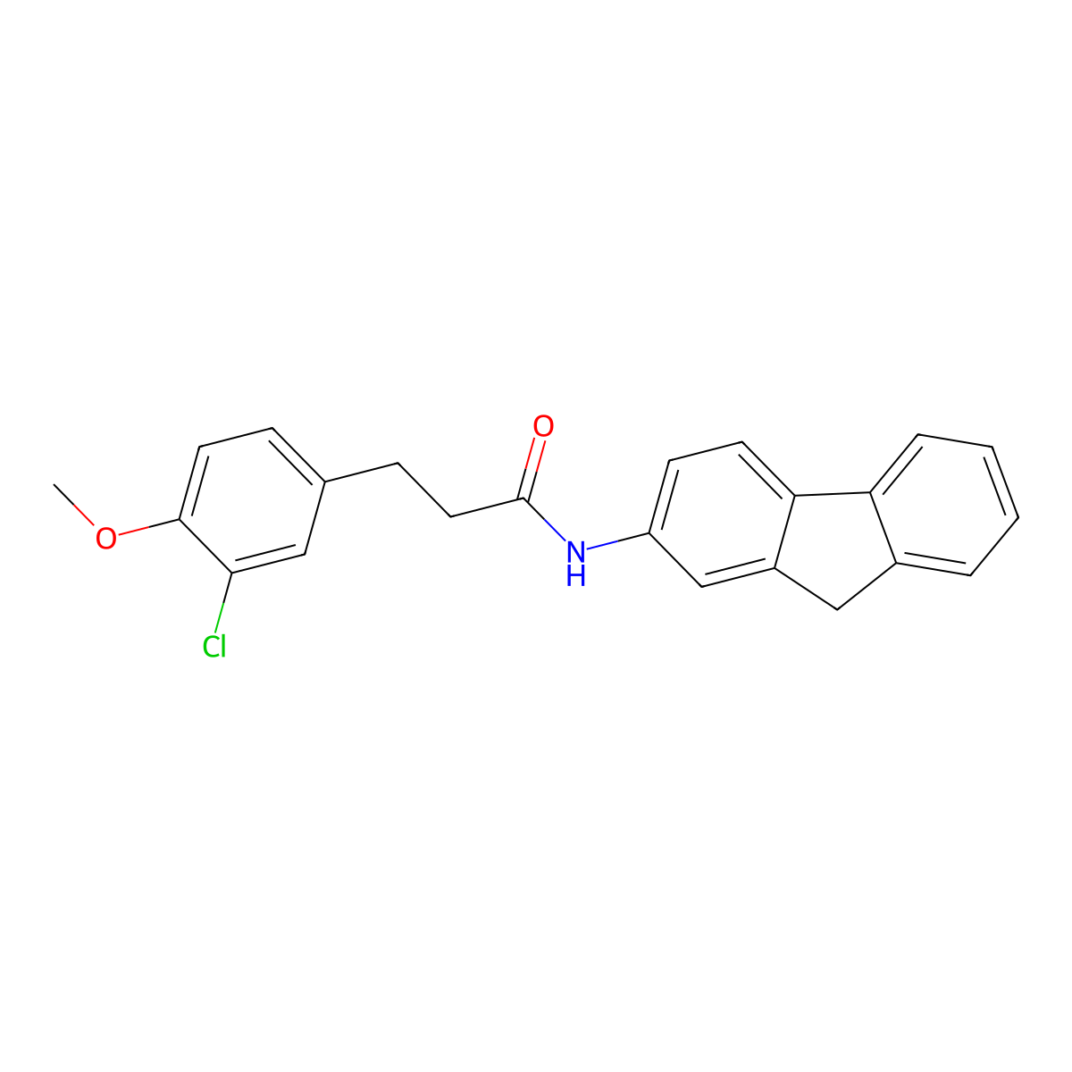3-(3-Chloro-4-methoxyphenyl)-N-(9H-fluoren-2-YL)propanamide molecular structure, CAS 853315-02-3