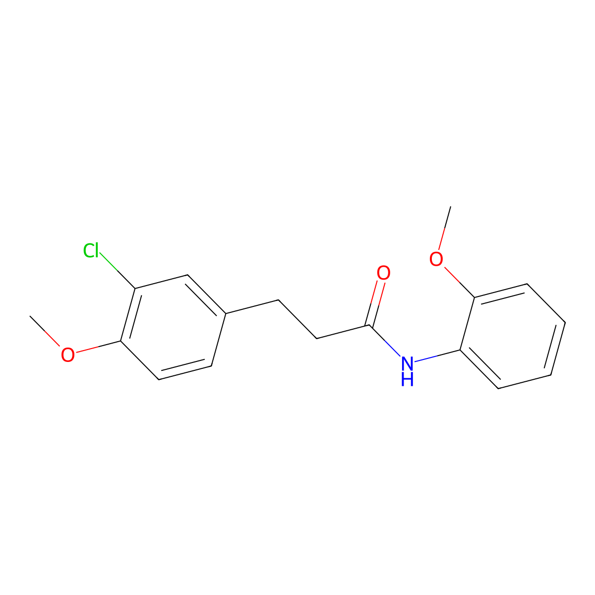 3-(3-Chloro-4-methoxyphenyl)-N-(2-methoxyphenyl)propanamide molecular structure, CAS 853315-06-7