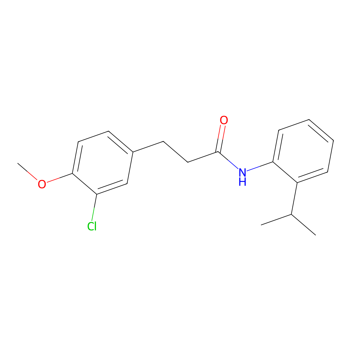 3-(3-Chloro-4-methoxyphenyl)-N-(2-isopropylphenyl)propanamide molecular structure, CAS 853315-14-7