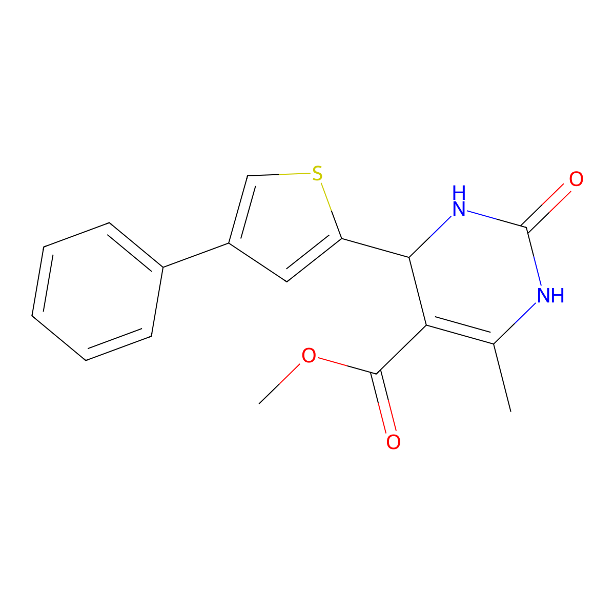 Methyl 6-methyl-2-oxo-4-(4-phenyl-2-thienyl)-1,2,3,4-tetrahydro-5-pyrimidinecarboxylate molecular structure, CAS 853315-24-9