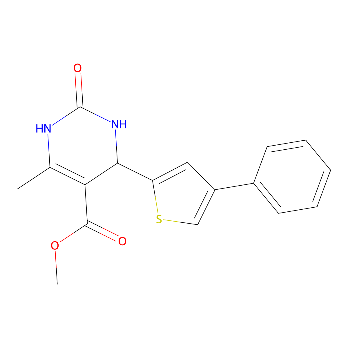 Methyl 6-methyl-2-oxo-4-(4-phenyl-2-thienyl)-1,2,3,4-tetrahydro-5-pyrimidinecarboxylate molecular structure, CAS 853315-24-9