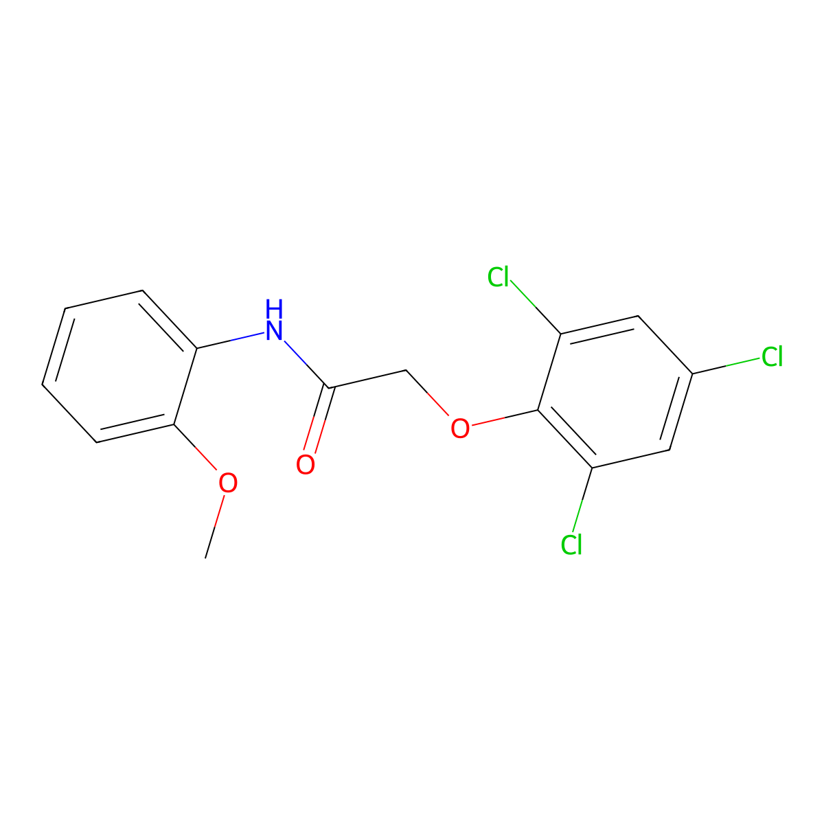 N-(2-Methoxyphenyl)-2-(2,4,6-trichlorophenoxy)acetamide molecular structure, CAS 853315-92-1