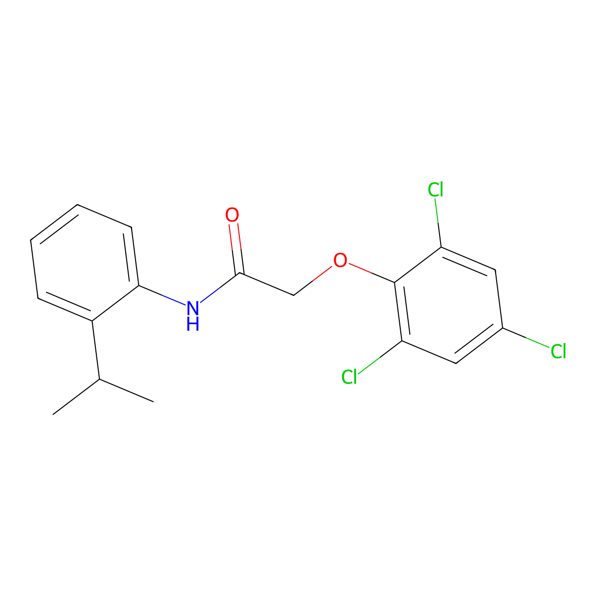 N-(2-Isopropylphenyl)-2-(2,4,6-trichlorophenoxy)acetamide molecular structure, CAS 853316-16-2