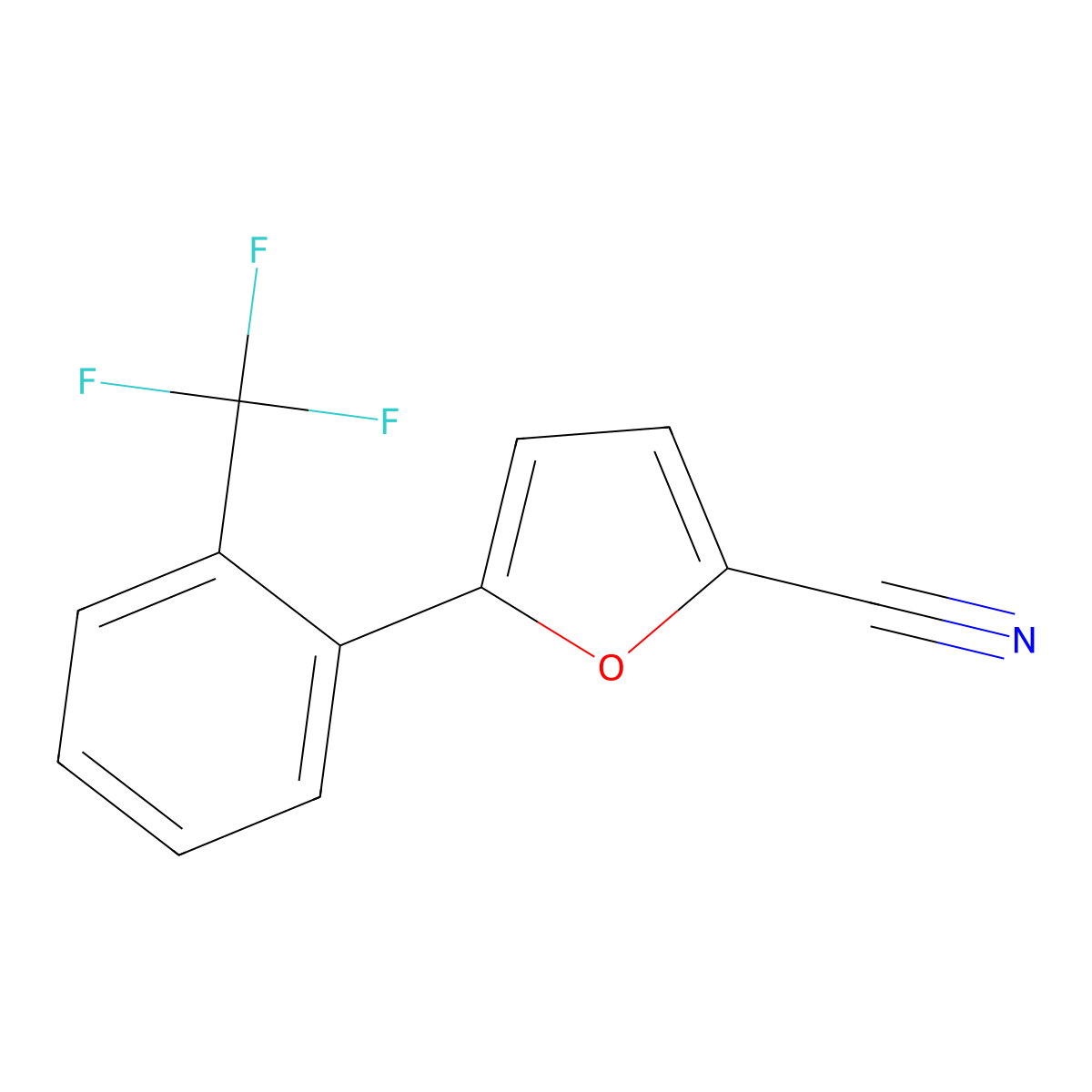 5-(2-(Trifluoromethyl)phenyl)-2-furonitrile molecular structure, CAS 853316-82-2