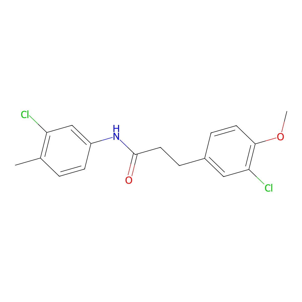 3-(3-Chloro-4-methoxyphenyl)-N-(3-chloro-4-methylphenyl)propanamide molecular structure, CAS 853317-06-3