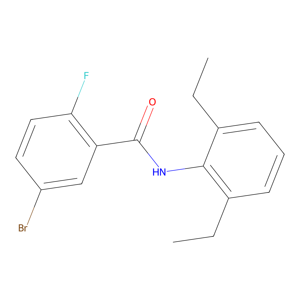 5-Bromo-N-(2,6-diethylphenyl)-2-fluorobenzamide molecular structure, CAS 853317-16-5