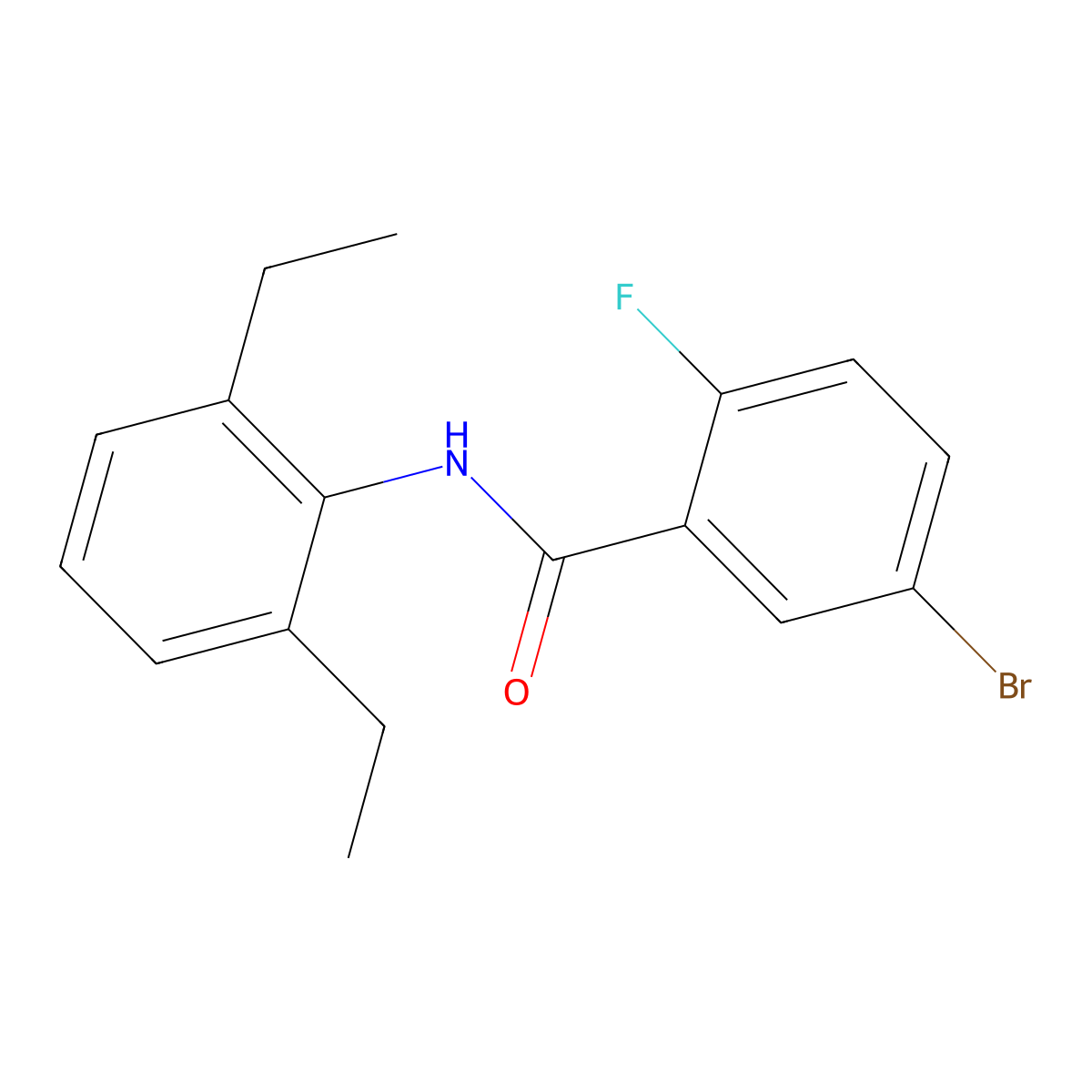 5-Bromo-N-(2,6-diethylphenyl)-2-fluorobenzamide molecular structure, CAS 853317-16-5