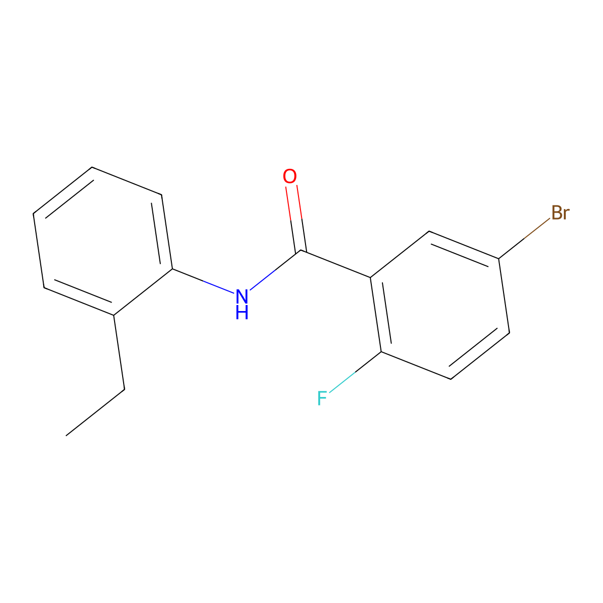 5-Bromo-N-(2-ethylphenyl)-2-fluorobenzamide molecular structure, CAS 853317-26-7