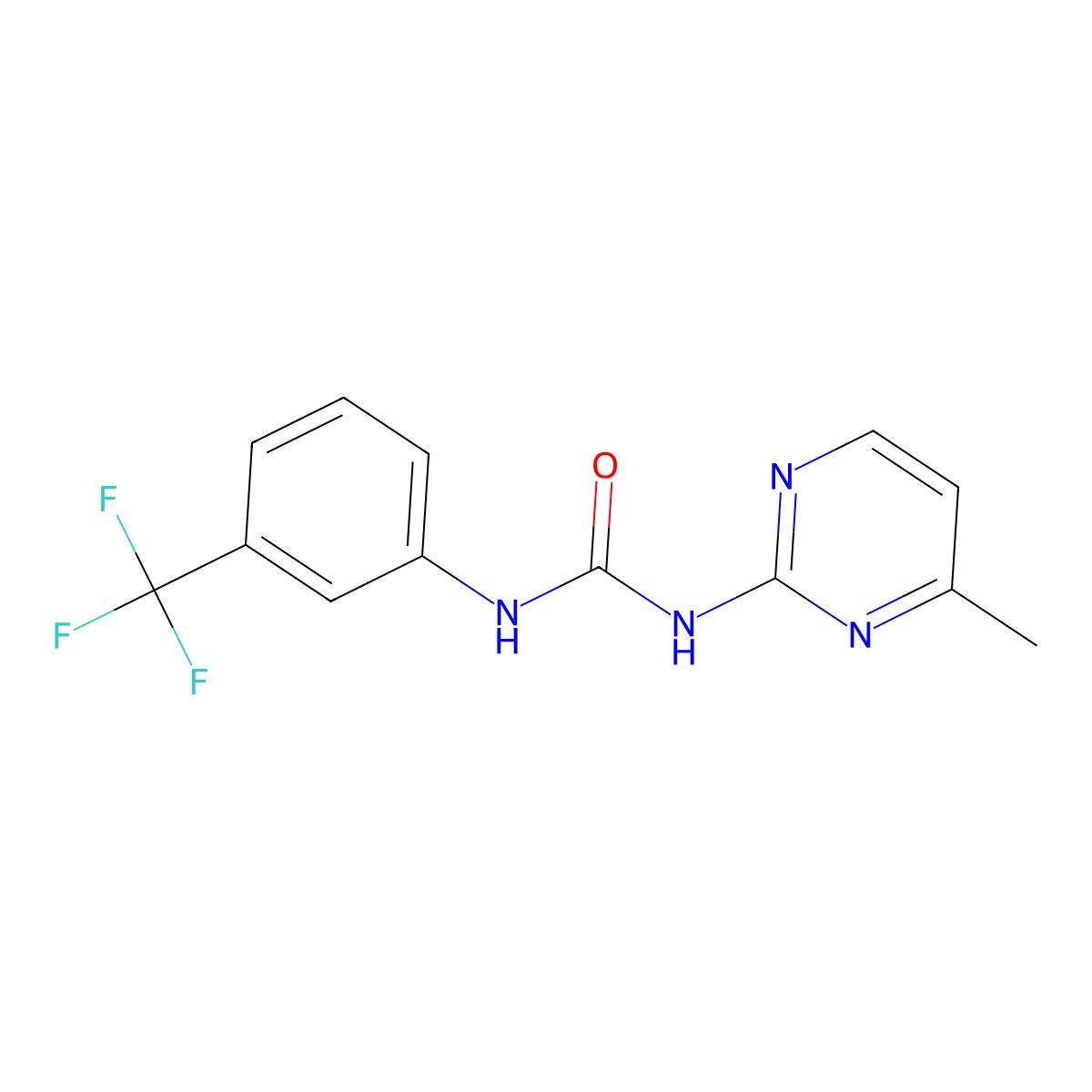 N-(4-Methyl-2-pyrimidinyl)-N'-(3-(trifluoromethyl)phenyl)urea molecular structure, CAS 853318-49-7