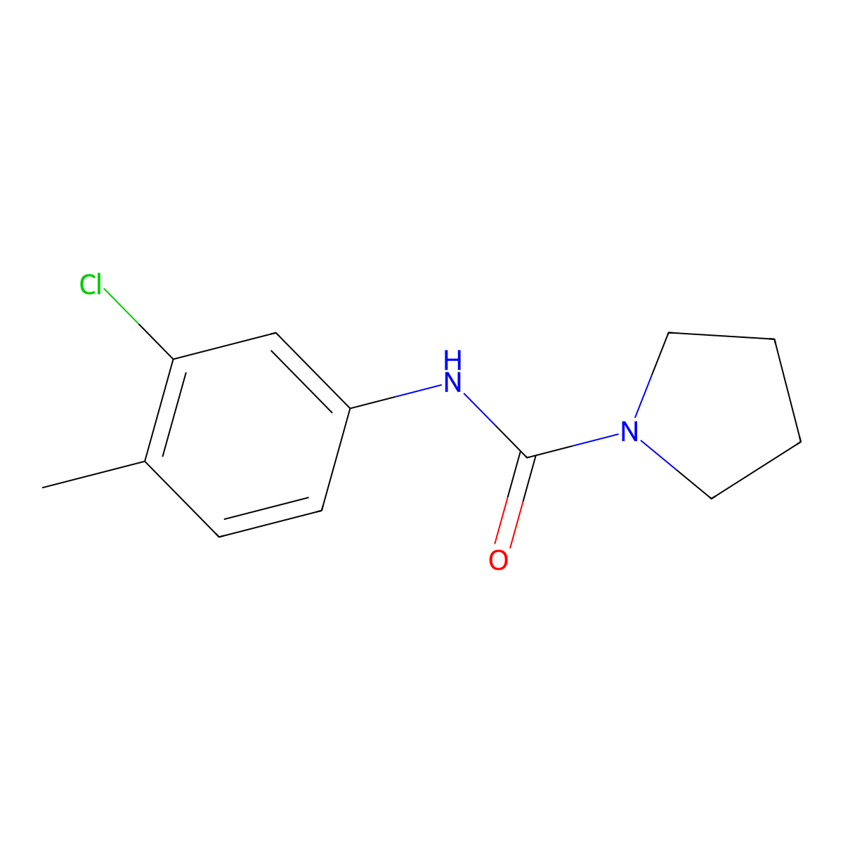N-(3-Chloro-4-methylphenyl)-1-pyrrolidinecarboxamide molecular structure, CAS 853319-17-2