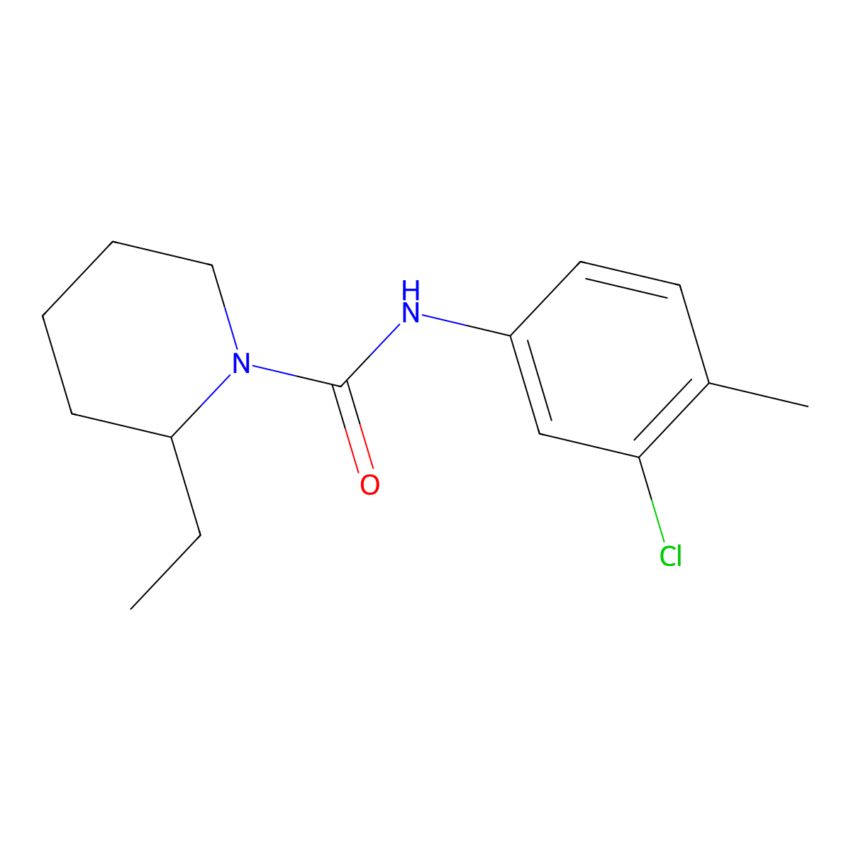 N-(3-Chloro-4-methylphenyl)-2-ethyl-1-piperidinecarboxamide molecular structure, CAS 853319-18-3