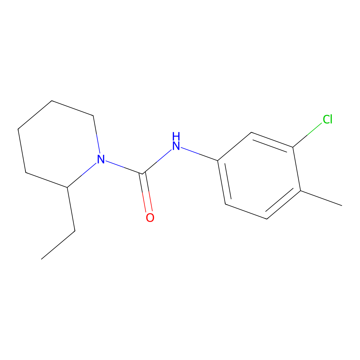N-(3-Chloro-4-methylphenyl)-2-ethyl-1-piperidinecarboxamide molecular structure, CAS 853319-18-3