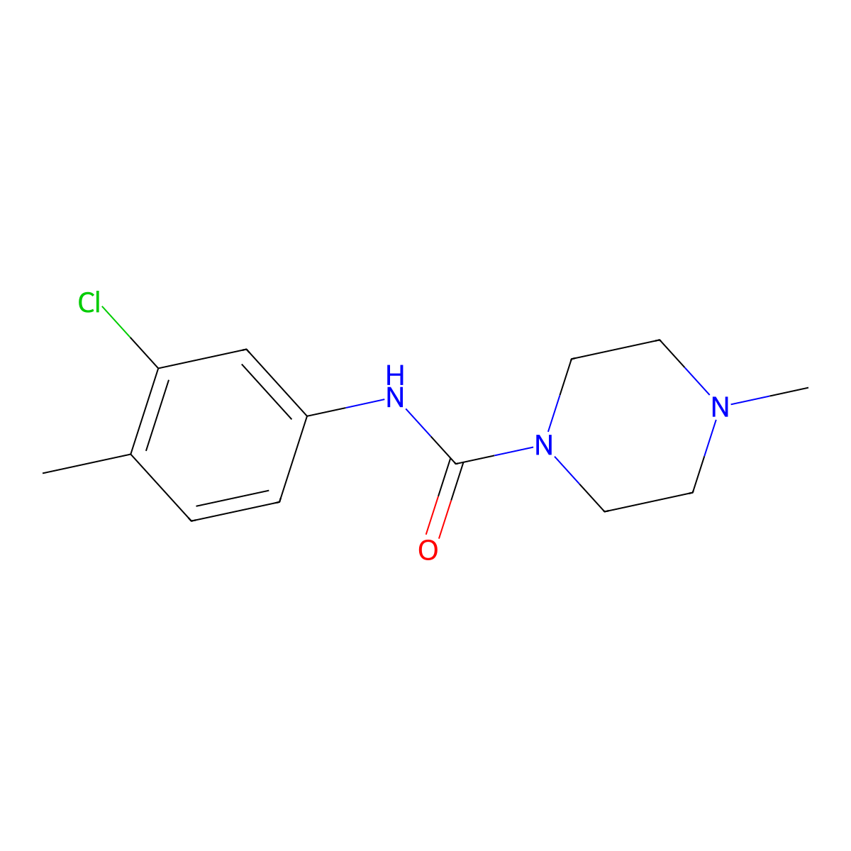 N-(3-Chloro-4-methylphenyl)-4-methyl-1-piperazinecarboxamide molecular structure, CAS 853319-19-4
