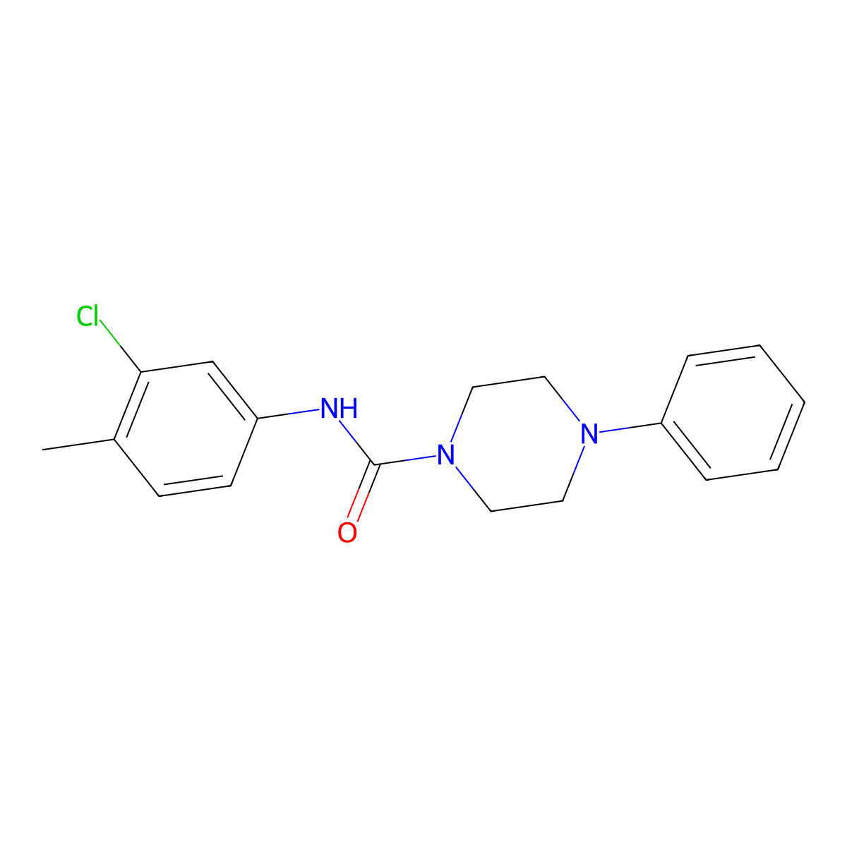 N-(3-Chloro-4-methylphenyl)-4-phenyl-1-piperazinecarboxamide molecular structure, CAS 853319-20-7