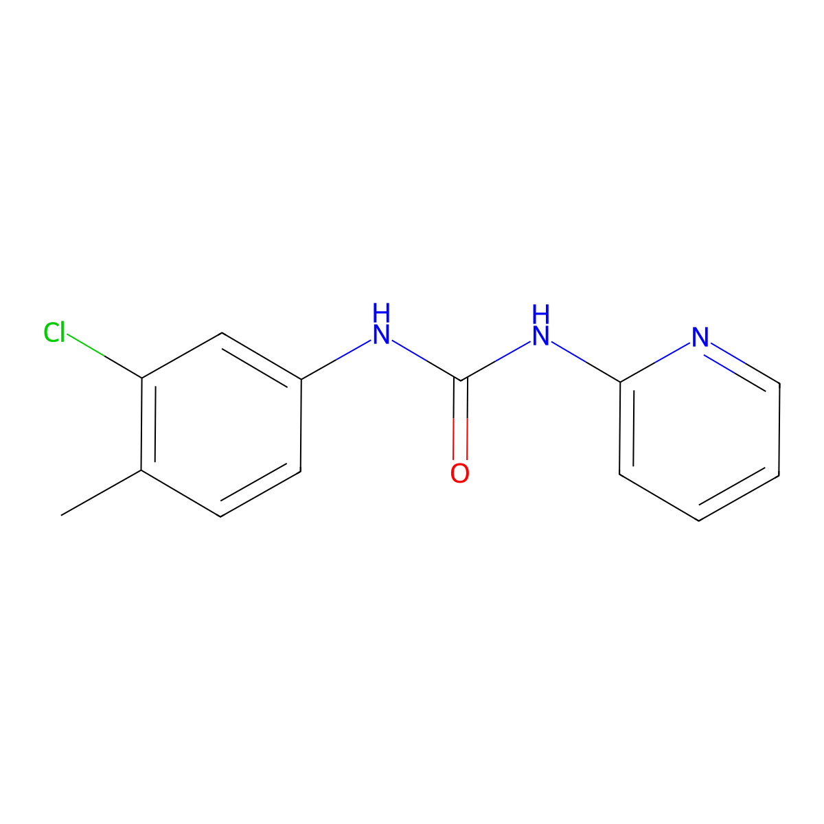 N-(3-Chloro-4-methylphenyl)-N'-(2-pyridinyl)urea molecular structure, CAS 853319-24-1