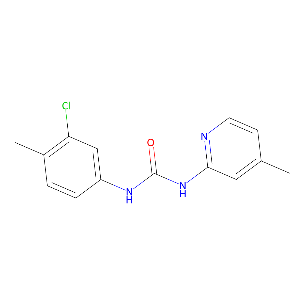 N-(3-Chloro-4-methylphenyl)-N'-(4-methyl-2-pyridinyl)urea molecular structure, CAS 853319-26-3