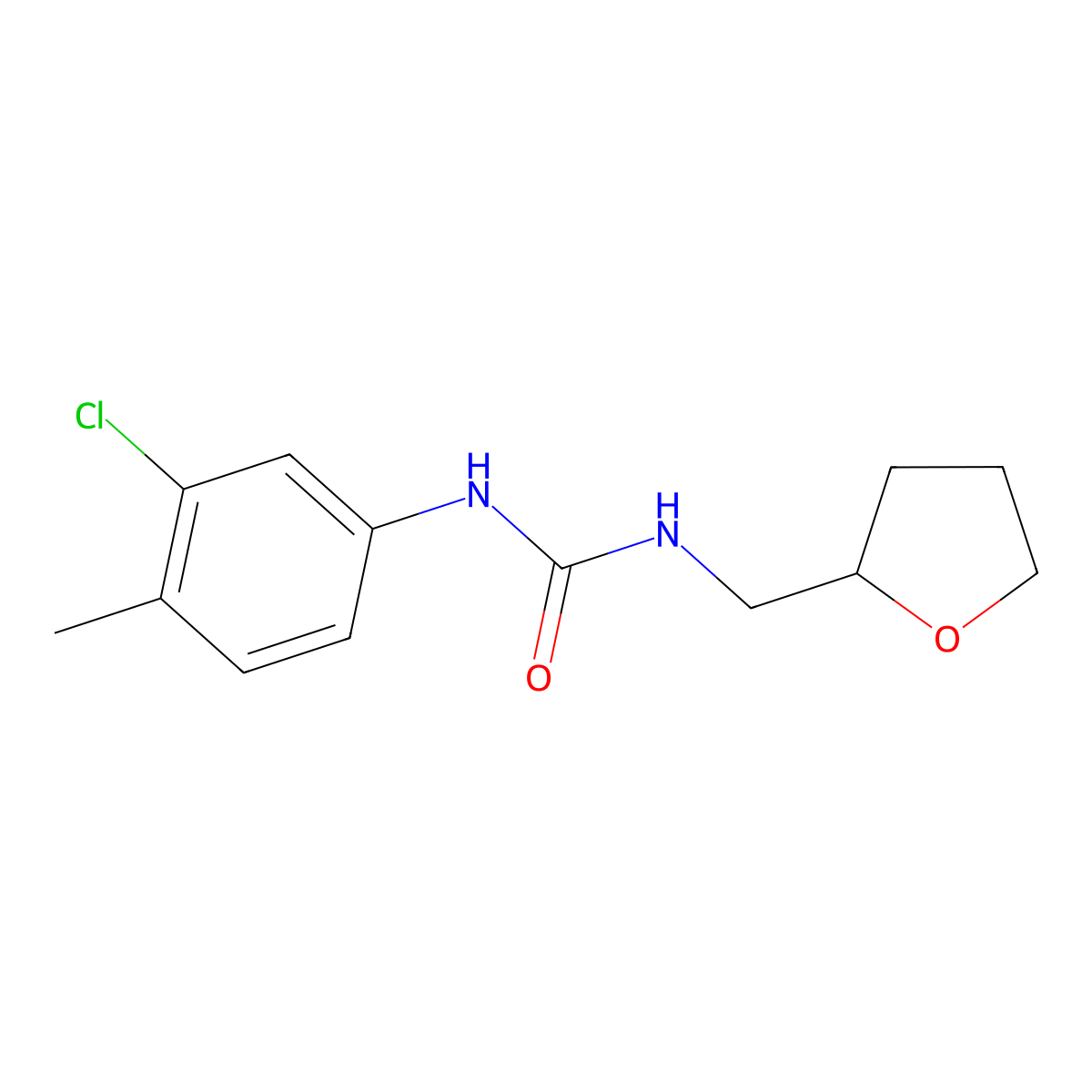 N-(3-Chloro-4-methylphenyl)-N'-(tetrahydro-2-furanylmethyl)urea molecular structure, CAS 853319-28-5