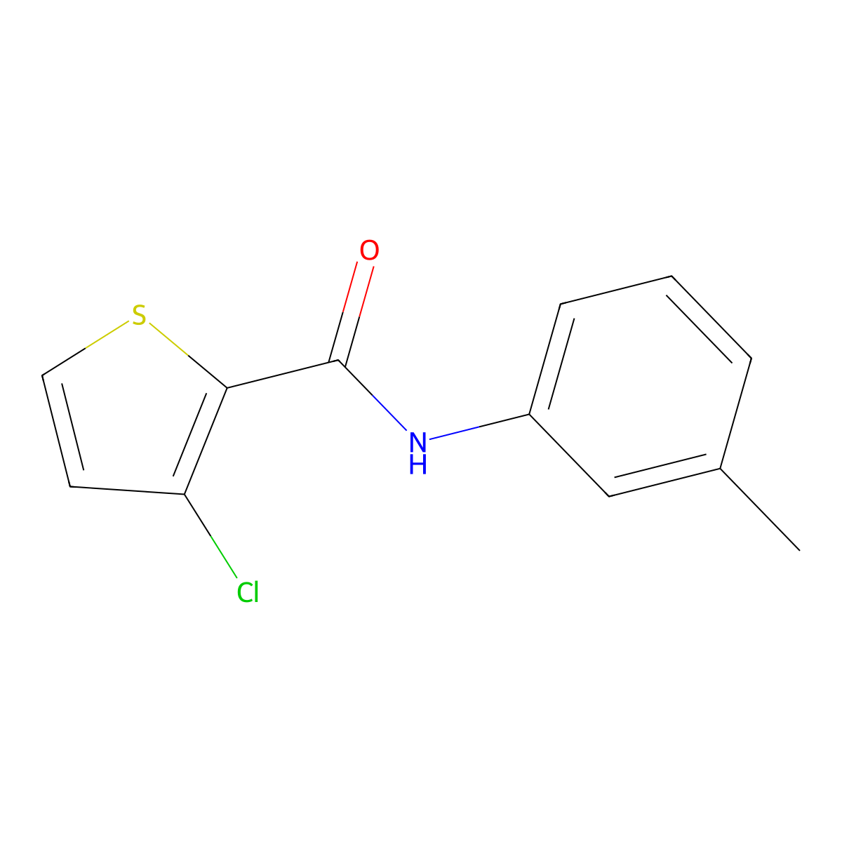 3-Chloro-N-(3-methylphenyl)-2-thiophenecarboxamide molecular structure, CAS 853328-78-6