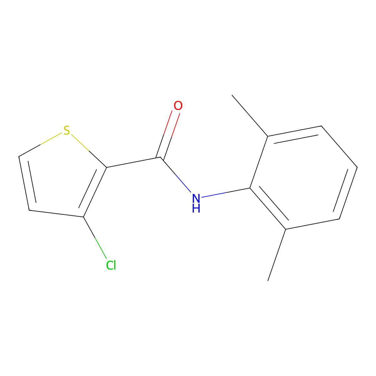 3-Chloro-N-(2,6-dimethylphenyl)-2-thiophenecarboxamide molecular structure, CAS 853328-80-0